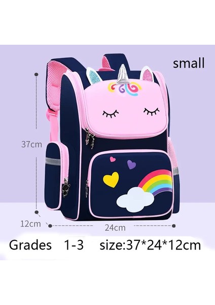 Kız Unicorn Çocuklar Için Çocuk Sırt Çantası Kitap Çantası Gökkuşağı Gözleri Okul Çantası Genç Kız Sırt Çantası, Su Geçirmez Mochilascolor: Küçük-Navy (Yurt Dışından)