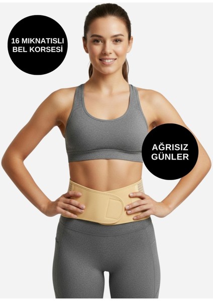Arnee Isıtmalı Bel Kemeri Manyetik Terapi Bel Destek Kemeri 16 Mıknatıslı Bel Korsesi