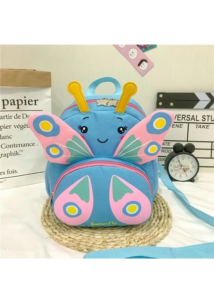 Çocuk Karikatür Için Çocuklar Sırt Çantası Backpack Butterfly School Çantalar Çocuk Kaybı Önleme Çantası Ana Çocuk Çantası Kız Toddler Sırt Çantaları Renk: Mavi (Yurt Dışından)