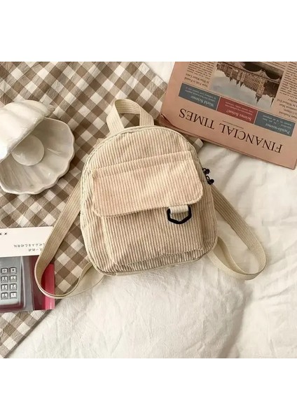 Mini Sırt Çantası Ins Süper Sıcak ve Sevimli Ol Çizgili Velvet Dokulu Küçük Makyaj Çantası Çok Yönlü Öğrenci Backpackcolor: Mor (Yurt Dışından)