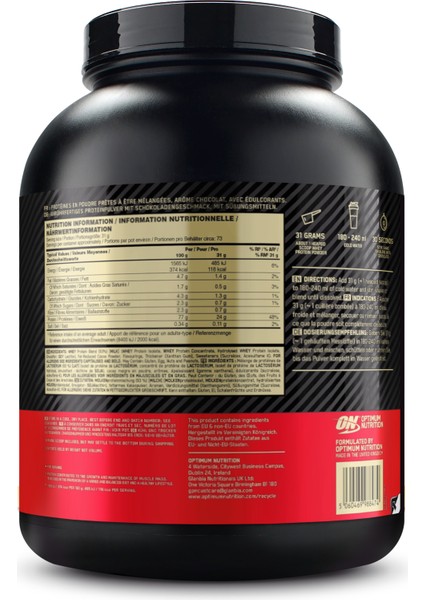 Optimum Gold 100% Whey Gold Std - Chocolate 5.15lb/2270gr Multi-lingual fiyatları