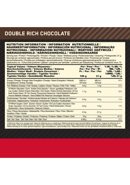 Optimum Gold 100% Whey Gold Std - Chocolate 5.15lb/2270gr Multi-lingual indirimleri