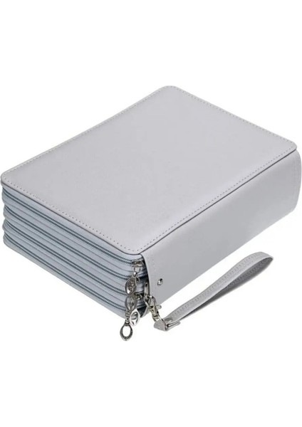 200 Delik Renkli Kurşun Kalemler Depolama Torbası 5 Katman Kırtasiye Büyük Kapasiteli Kasa Tutucu Su Geçirmez Taşınabilir Öğrenci Kalem Kutusu Renk: Gri (Yurt Dışından)