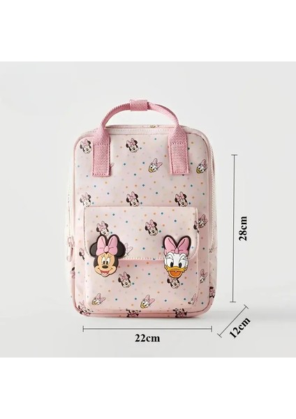 Disney 2025 Yeni Karikatür Mickey Sevimli Sırt Çantası Kadınlar Minnie Canvas School Bag Moda Büyük Kapasite Sırt Çantası Kızlar Mochilacolor: F18 23X18X10CM (Yurt Dışından)