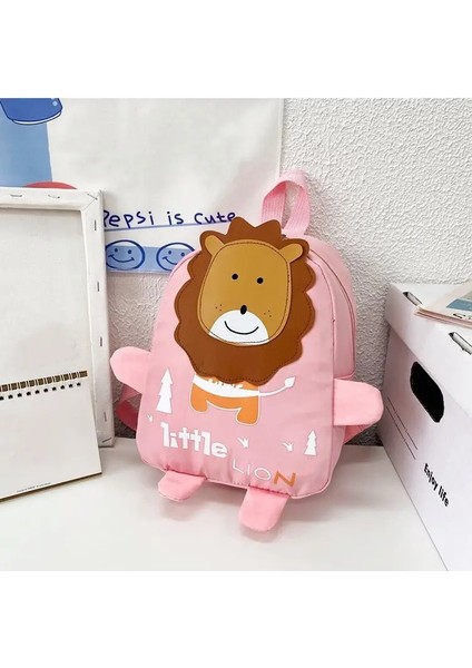 Karikatür Çocuklar Sırt Çantaları Mini Anaokulu Okul Çantası Sevimli Aslan Sırt Çantası Çocuk Okul Çantaları Kızlar Öğrenci Öğrenci Kitap Çantası Sırt Çantası Renk: Pembe (Yurt Dışından)