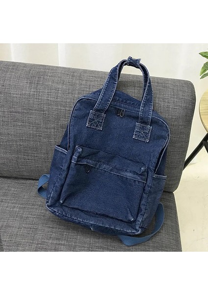 Kadın Denim Sırt Çantası Kişiselleştirilmiş Hediye Çantası Işlemeli Isim Çocuklar Yetişkin Omuz Çantaları Basit Kolej Öğrenci Denim Schoolbagcolor: Mavi/boyut: Gerek Yok (Yurt Dışından)