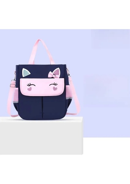 Ilköğretim Okul Torba El Crossbody Bag Ditoring Çantası Okul Sonrası Ditoring Çift Kullanımlı Çanta 1-3-6 Sınıf Renk: Mavi Toz (Yurt Dışından)
