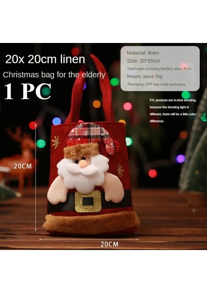 1/20 Pcs Noel Öğretici Çantalar Snowman Fawn Baba Hediyesi Çocuk Şeker Depolama Çantaları Okul Malzemeleri Stilterycolor: 1 Pc Set D (Yurt Dışından)