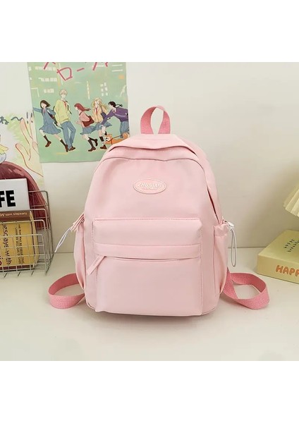Koreli Öğrenci Okulu Küçük Sırt Çantası Omuz Çantası Günlük Moda Mini Sırt Çantası Çanta Renk: Pembe (Yurt Dışından)