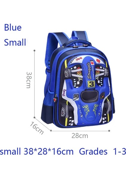 Fashioncartoon Racing 3D Çocuk Sırt Çantası Erkek Kız Mavi Yeşil Kırmızı Anaokulu Ilkokul Çantası 3-16 Yıllık Öğrenci Çocuklar Backpackcolor: Kırmızı-Mini (Yurt Dışından)