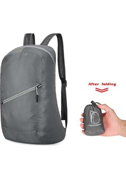 Taşınabilir Katlanabilir Seyahat Sırt Çantası Işık Spor Sırt Çantası Çok Fonksiyonlu Dış Mekan Dağcılık Çantası Unisex Su Geçirmez Sırt Çantası Renk: Gri (Yurt Dışından)