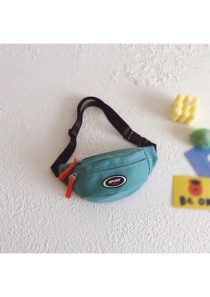 Çocuklar Çapraz Bags Boy Katı Mektup Desen Dekor Göğüs Çantaları Çocuk Dışarıda Naylon Su Geçirmez Bel Çantaları Şık Çocuk Packscolor: B (Yurt Dışından)
