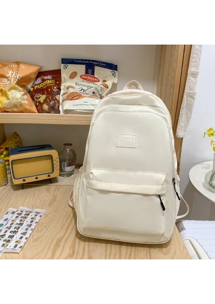 Çanta Su Geçirmez Genç Çantası Naylon Sırt Çantası Moda Yüksek Kapasiteli Sırt Çantası Kadın Omuz Çantası Lise Okul Çantası Kara Renk: Siyah/beden: Kolye Yok (Yurt Dışından)