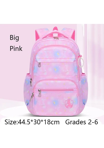 Moda Moon Gökkuşağı Kız Okul Çantası Çocuk Çocuk Sırt Çantası Sevimli Su Geçirmez Büyük Kapasiteli Gradyan Pembe Genç Seyahat Sırt Çantası: Pembe (Yurt Dışından)
