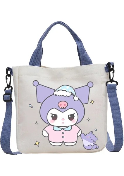 Miniso Co Marka Ip Sanrio Crossbody Çantaları Bir Omuz Çantası Tuval Tuval Öğrenci Taşıyan Satchel Kız Büyük Kapasiteli Paket Hediye Rengi: FB1-TH0002-6/BEDEN: 23CMX23CMX5CM (Yurt Dışından)