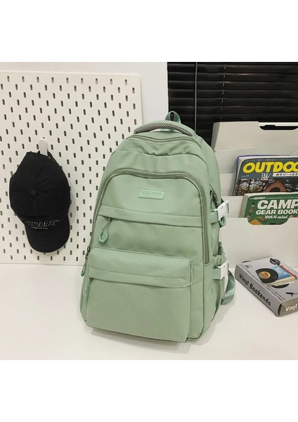 Schoolbag Unisex Yeni Japonca Basit Lise Öğrencisi Ortaokul Öğrencisi Büyük Kapasiteli Sırt Çantası Renk: Yeşil (Yurt Dışından)