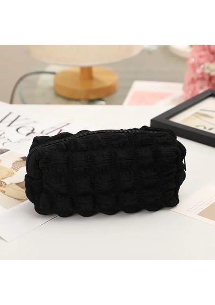 Puf Kalem Kasası Kawaii Ins Büyük Kapasiteli Kalem Çantası Basit Depolama Çantası Kızlar Kozmetik Çanta Okul Malzemeleri Kırtasiye Bagcolor: Saf Siyah (Yurt Dışından)