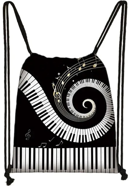 Piyano / Gitar Sırt Çantası Müzikal Notalar Çizmek Çantası Kadın Seyahat Çantası Genç Kızlar Depolama Çantası Çocuklar Kitap Çantası Renk: SKDPIANO02 (Yurt Dışından)