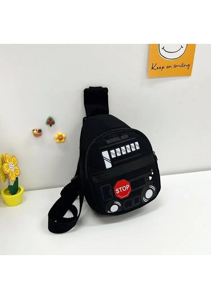 Araba Çocukları Göğüs Çantası Küçük Çocuk Yakışıklı Haberci Çanta Bebek Gezisi Sırt Çantası Kız Bebek Bel Çantası Moda Renk: Siyah (Yurt Dışından)