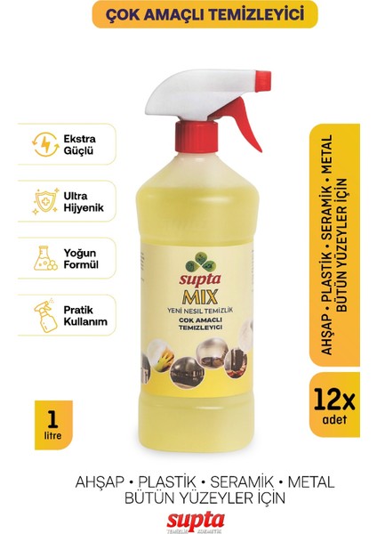 Mix Çok Amaçlı Temizlik Maddesi 1 Lt 12 Adet