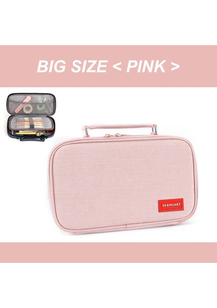 Dıart 1 Adet Büyük Kapasiteli Fermuar Kalem Kasası Çok Işlevli Çift Katmanlı Kalem Depolama Çanta Kırtasiye Okul Kalem Kasası Renk: Büyük Pembe (Yurt Dışından)