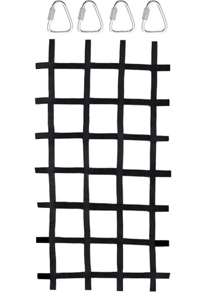Net Tırmanma Iç Mekan Dış Mekan Dokuma Net 89''X46' Swingsing Swingset Polyester Halat Merdiven Savaşçısı Slacklinecolor: Siyah (Yurt Dışından)