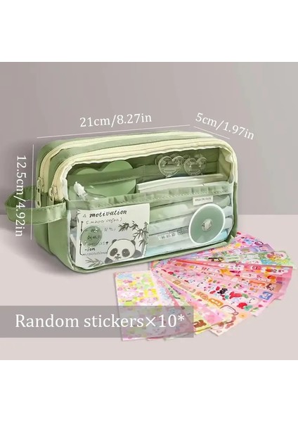 Basit Şeffaf Kalem Çantası Kızlar Seyahat Su Geçirmez Okul Zip Kırtasiye Çantası Kalem Kasa Büyük Kapasiteli Öğrenci Kırtasiye Sucolor: 1 Adet (Yurt Dışından)