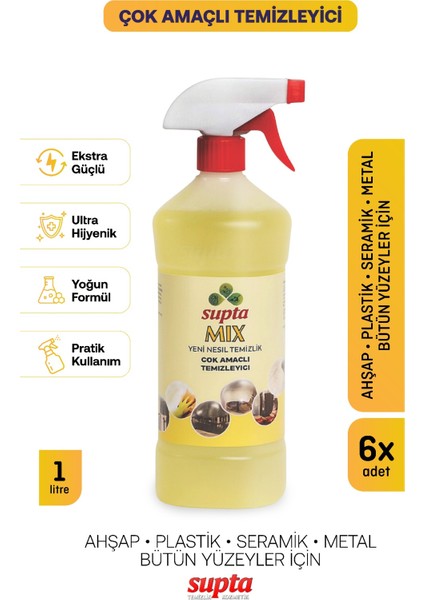Mix Çok Amaçlı Temizlik Maddesi 1 Lt 6 Adet