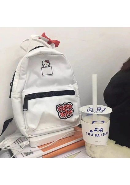 Sanrio Hello Kitty Çanta Pembe Kız Backpack Karikatür Anime Öğrenci Çanta Seyahat Depolama Çantası Renk: 36X26X13CM (Yurt Dışından)