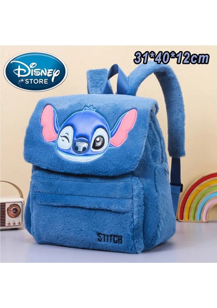 Yeni Disney Peluş Sırt Çantası Ins Japon Mavi Dikiş Komik Karikatür Büyük Kapasiteli Öğrenci Sırt Çantası Anaokulu Çantası Çocuk Hediye Rolor: Dikiş Çantası 05 (Yurt Dışından)