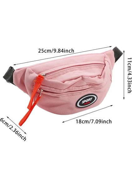 Yeni Moda Sevimli Çocukların Göğüs Çantası Bir Omuz Crossbody Fanny Paketi Tuval Diyagonal Çanta Kız Çocuk Fermuarlı Çanta Para Çantası Rengi: Pembe (Yurt Dışından)