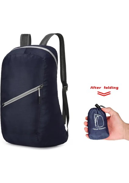 Taşınabilir Katlanabilir Seyahat Sırt Çantası Işık Spor Sırt Çantası Çok Fonksiyonlu Dış Mekan Dağcılık Çantası Unisex Su Geçirmez Sırt Çantası Renk: Lacivert (Yurt Dışından)