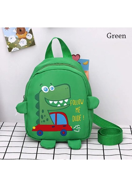 Anti-Lost Backpacks Anaokulu Okul Çantası Toddler Rucksack Karikatür Dinozor Bebek Çocuklar Erkek Kız Okul Çantaları Renk: Yeşil (Yurt Dışından)