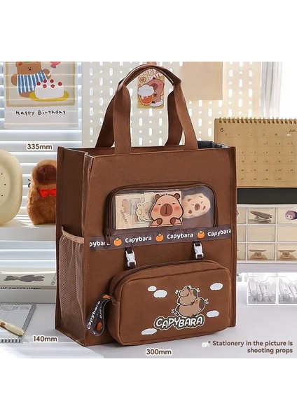 Öğretici Paket Kalem Çantası Tuval Depolama Dosyası Çantası Eğitim Kurumu Basit Tuval Kapibala Eğitim Paketi: Işık C Stili (Yurt Dışından)