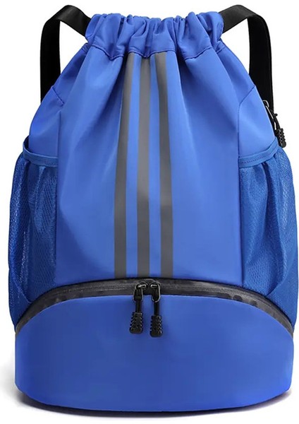 Spor Çanta Fitness Sırt Çantası Kadın Erkek Basketbol Sırt Çantası Açık Futbol Futbol Depolama Çantaları Eğitim Drawstring Spor Sırel Çekiş Renk: Mavi (Yurt Dışından)