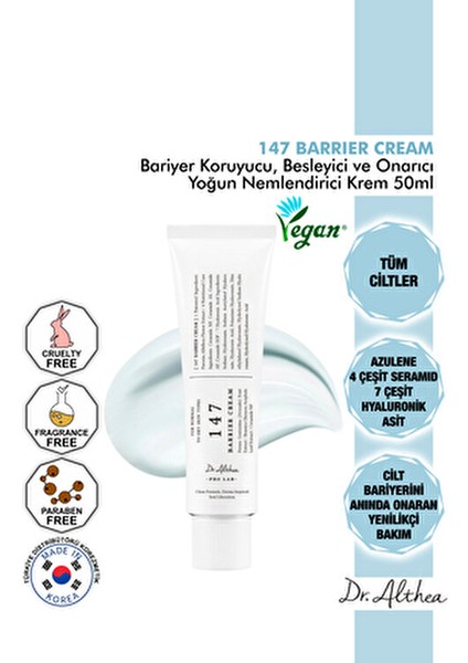 147 Barrier Cream Cilt Bariyerini Güçlendiren 50 Ml NeMlendirici Krem fırsatları