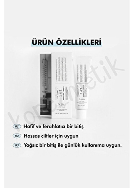147 Barrier Cream Cilt Bariyerini Güçlendiren 50 Ml NeMlendirici Krem
