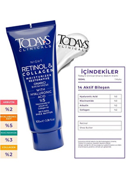 Onarıcı Krem NeMlendirici Etkiyle 4 Adet Retinol ve Kolajen İçerir