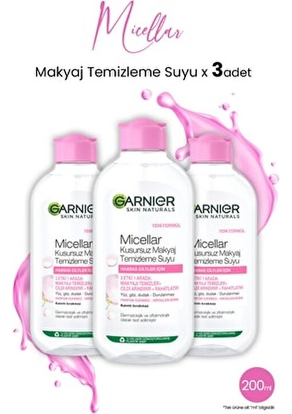 Micellar Makyaj Temizleme Suyu Arındırıcı Etki 200 Ml x 3 Adet Tüm Cilt Tipleri İçin fiyatları