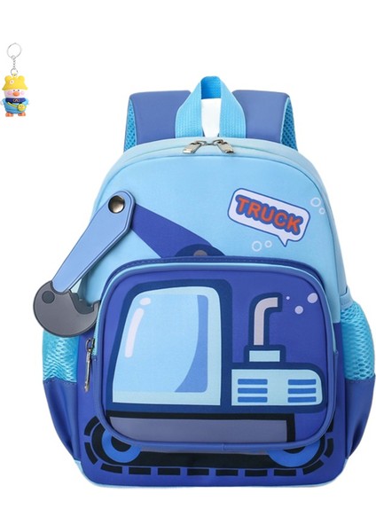 Çocuk Okul Çantası Erkek Ekskavatör Üç Boyutlu 3-5-6 Yaş Bebek Anaokulu Sırt Çantası Küçük ve Orta Sınıf Sırt Çantası (Yurt Dışından)