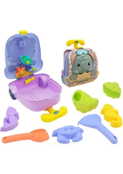 E7CE 8pcs Plaj Oyuncak Açık Kum Oyun Kalesi Kalıp Oyuncak Bavul Renkli Sandcastle Oyuncak Banyo Oyun Oyuncak Çocuklar Yaz Hediye Color: E7CE3T5502349-GY-X (Yurt Dışından)