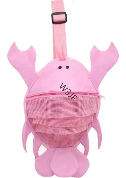 W3JF Net Çanta Çocuklar Yaz Plaj Çantası Ayarlanabilir Bantlar Kum Kaleleri Oyuncak Paketleme Torbası Renk: Pembe (Yurt Dışından)