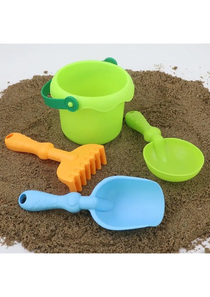Çocuk Plaj Oyuncak Set Bebek Su ve Kum Kürek Plaj Kova Kum Kazma Aleti Plastik Kova Sulama Oyuncak Setscolor: 4pcs Sarı (Yurt Dışından)