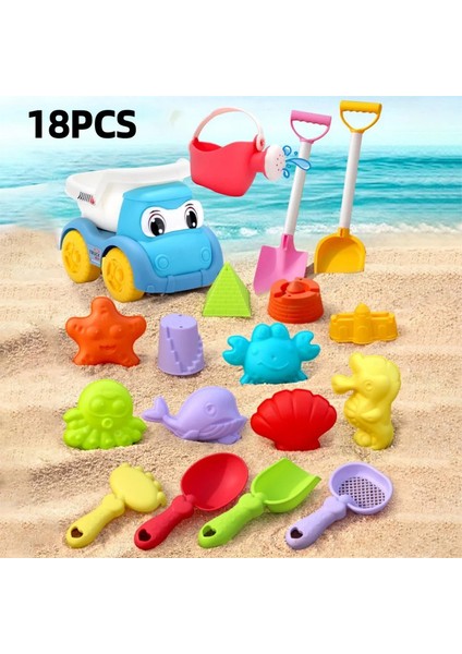 Çok Renkli Plaj Oyuncakları Seti Katlanabilir Kova Plastik Kazma Kum Kiti Kova Kürek Çocukları Oynayan Kum Araçları Hediye Renk: 18PCS-MULTICOLOR (Yurt Dışından)