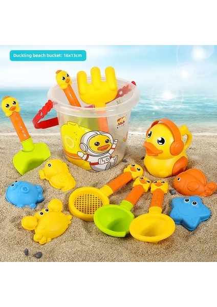 Çocuk Plaj Oyuncakları Yaz Açık Oyun Oyunları Kum Oyun Plastik Kova Sulama Şişe Kürekler Çocuklar Plaj Su Oyunu Oyuncaklar Araçlar Hediye Scolor: Ördek 14PCS (Yurt Dışından)