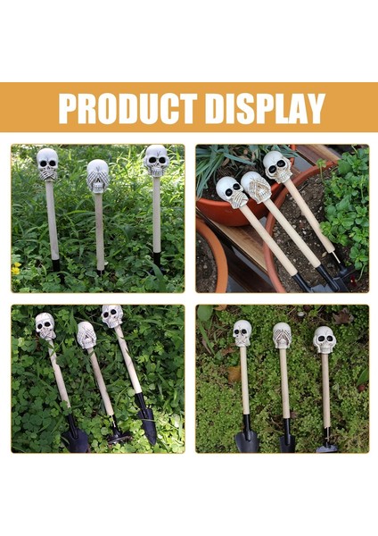 3pcs Bahçe Araçları Yaratıcı Kafatası Mini Kürek Seti Malzeme Dikim Succulents Bahçecilik Malzemeleri Plaj Kum Oyuncakları (Yurt Dışından)