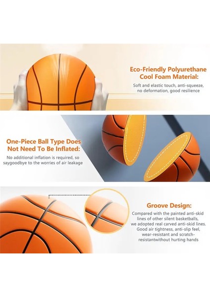 Ainy-Foam Basketbol, Iç Mekan Yüksek Yoğunluklu Eğitim Basketbol 3D Doku Sessiz Bounce Home Beach Poolcolor Için Gürültü Topu Yok: Pink (Yurt Dışından)