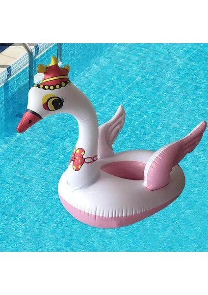 Yaz Çocuklarının Şişme Yüzme Oyuncak Karikatür Taç Kuğu Yüzen Yüzen Sandalye Açık Su Oyuncak Bebek Pvc Şişme Oyuncak Renk: Taç Kuğu Pembesi (Yurt Dışından)