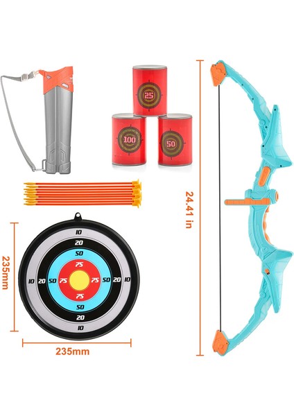 Vevor Kids Yay ve Ok Seti LED Işık Up Okçuluk Oyuncakları 10/20 Emme Kupası Okları ile Seti 4-8 Yaşındaki Çocuklar Için Titreşar (Yurt Dışından)