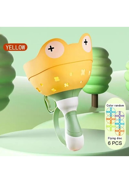 Çekme String Flying Saucer Disk Başlatıcı Çocuklar Uçan Oyuncaklar Atma Açık Hava Spor Pervanesi Çocuk Bahçe Oyunu Hediyesi Çocuk Rengi: 207Y-3-SARI (Yurt Dışından)